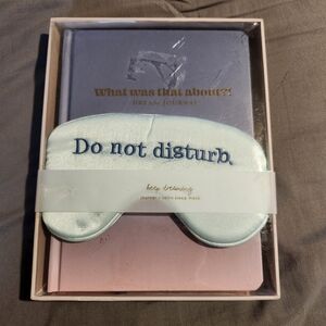 Silk Satin 'Do Not Disturb' Sleep Mask in Light Blue
